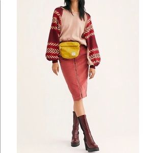 Free People Red and Pink Sweater